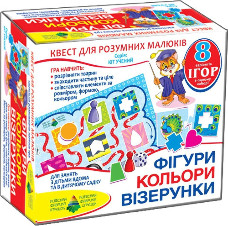 Детская настольная игра-квест  "Фигуры, цвета" 84429, 8 вариантов игр